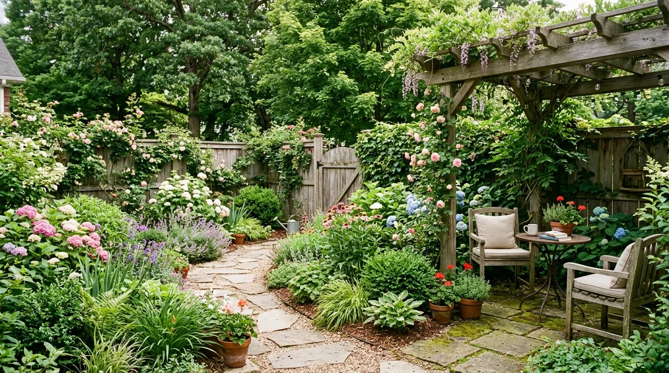 Cozy Cottage-Style Backyard
